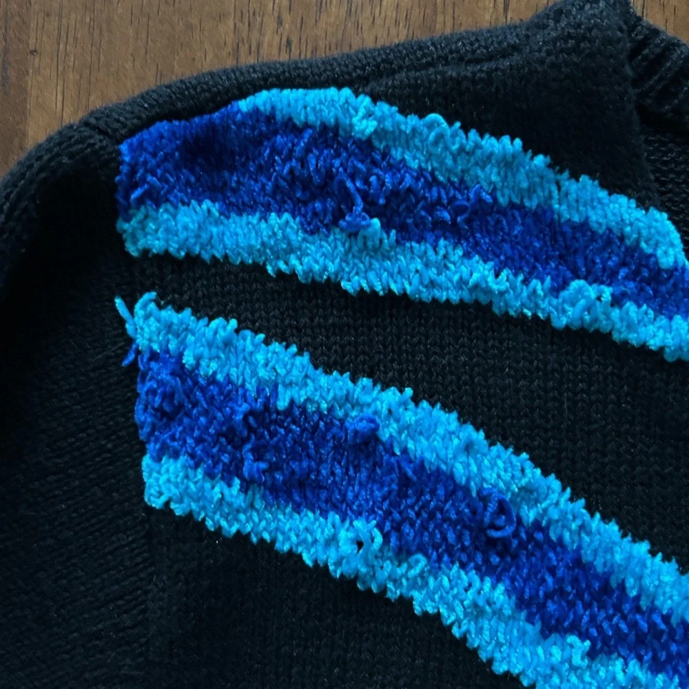 Victoria Harbor vintage aquatic, marine fish design, short sleeve sweater size M - Picture 10 of 11